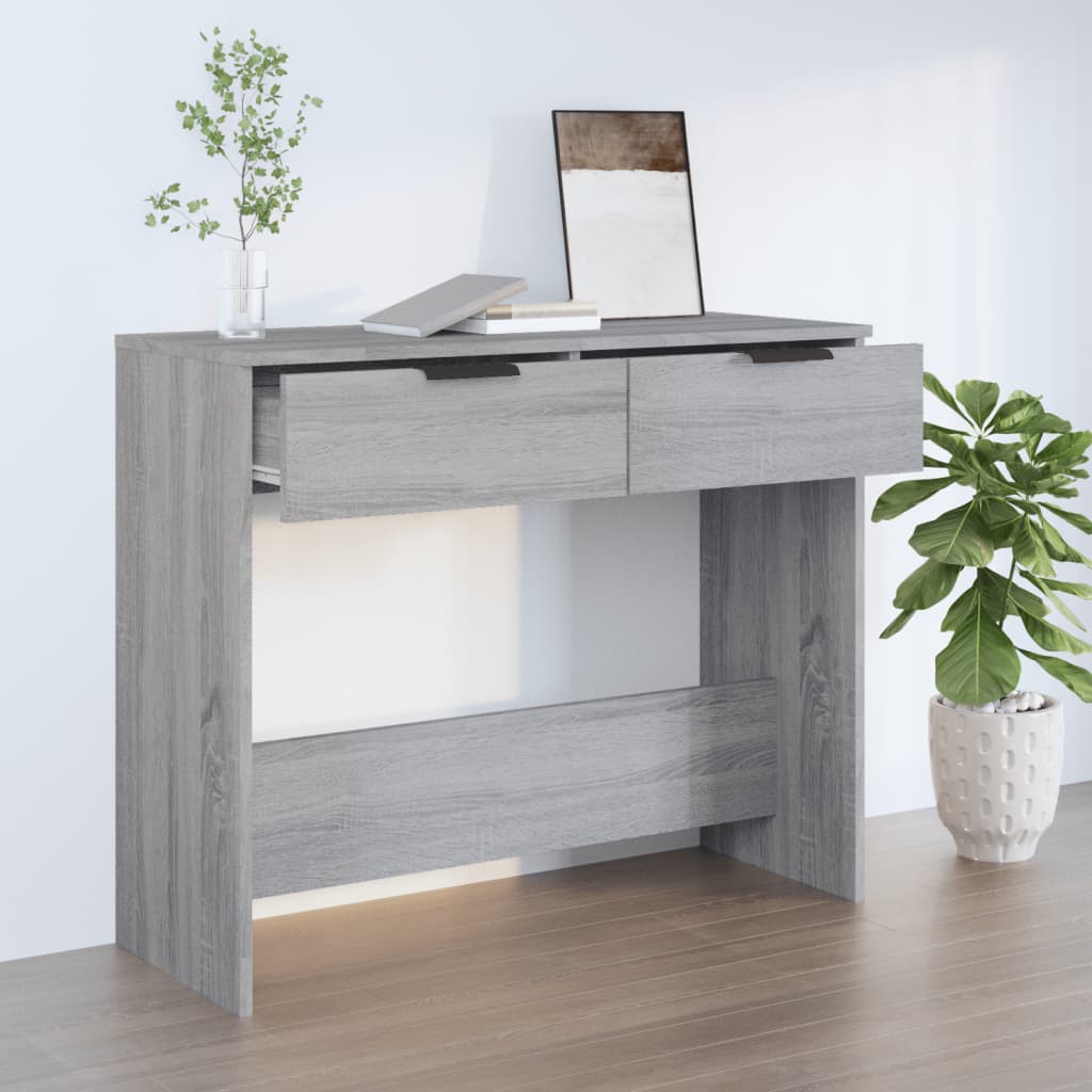 Wandtafel 90x36x75 cm bewerkt hout grijs sonoma eikenkleurig is nu te koop bij PeponiXL, paradijselijk wonen!