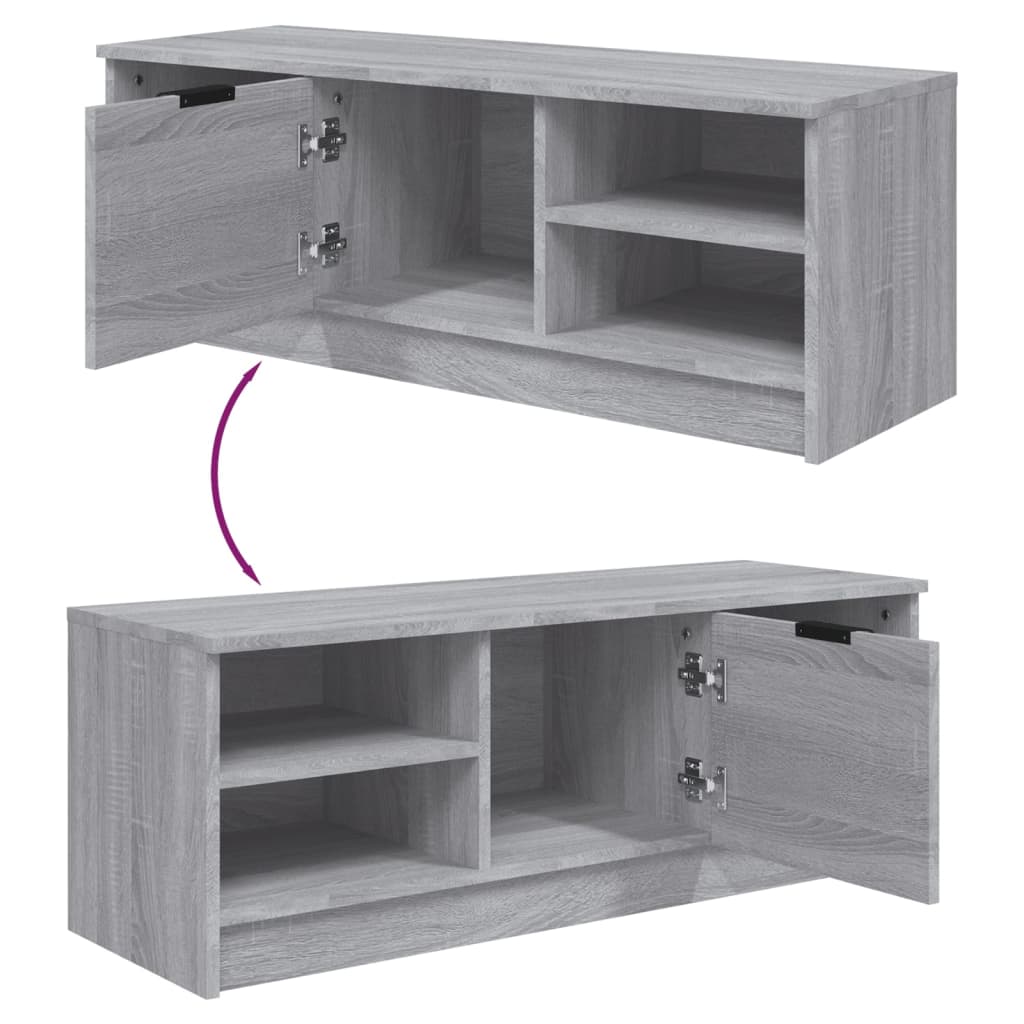 Tv-meubel 102x35,5x36,5 cm bewerkt hout grijs sonoma eikenkleur is nu te koop bij PeponiXL, paradijselijk wonen!