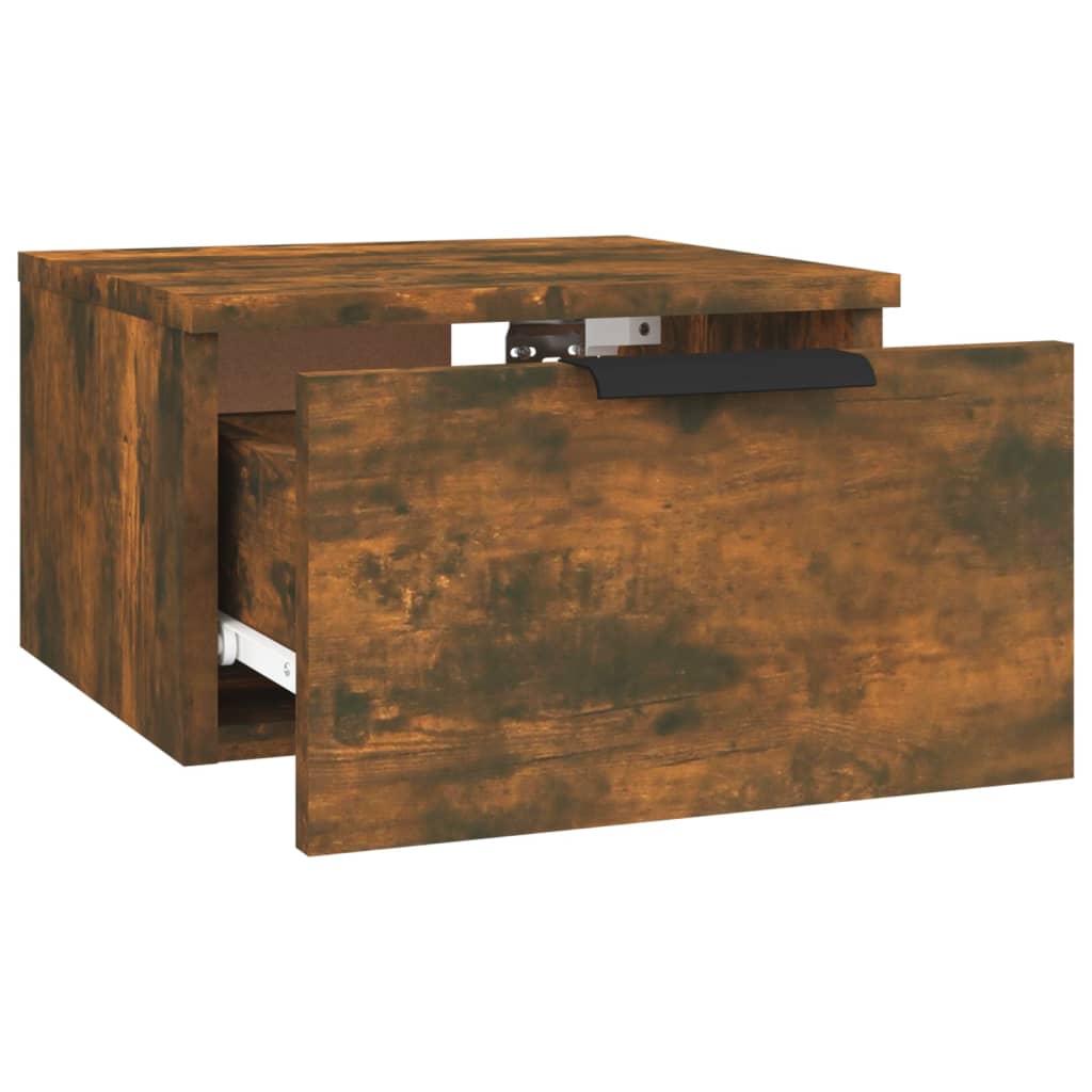 Nachtkastjes 2 st wandgemonteerd 34x30x20 cm gerookt eikenkleur is nu te koop bij PeponiXL, paradijselijk wonen!