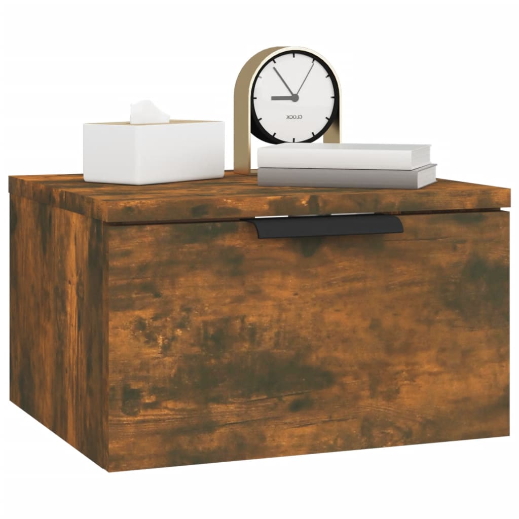 Nachtkastjes 2 st wandgemonteerd 34x30x20 cm gerookt eikenkleur is nu te koop bij PeponiXL, paradijselijk wonen!