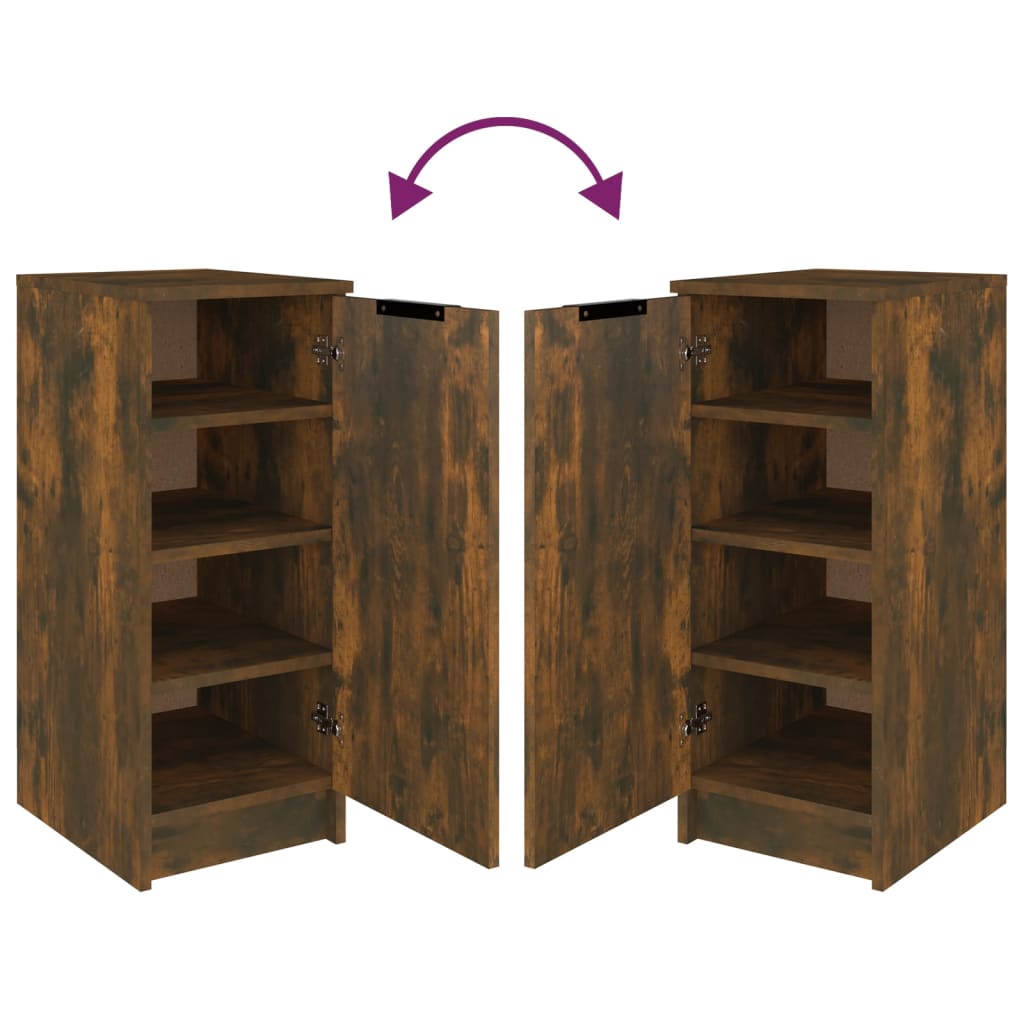 Schoenenkast 30x35x70 cm bewerkt hout gerookt eikenkleurig is nu te koop bij PeponiXL, paradijselijk wonen!