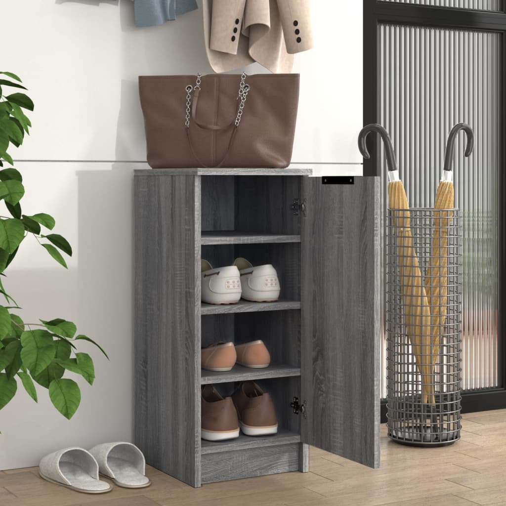 Schoenenkast 30x35x70 cm bewerkt hout grijs sonoma eikenkleurig is nu te koop bij PeponiXL, paradijselijk wonen!