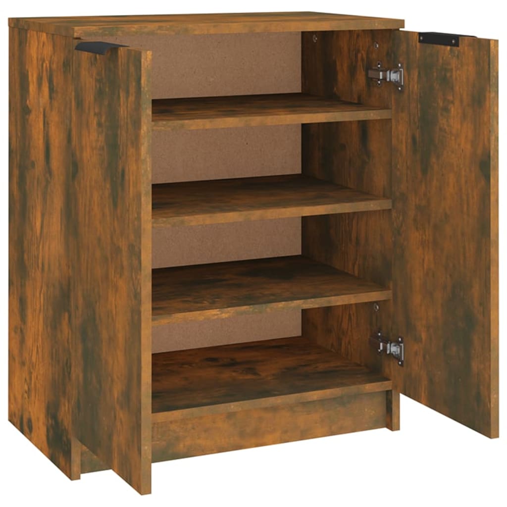 Schoenenkast 59x35x70 cm bewerkt hout gerookt eikenkleurig is nu te koop bij PeponiXL, paradijselijk wonen!
