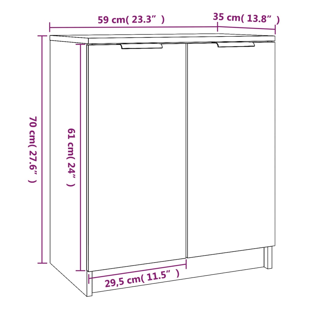 Schoenenkast 59x35x70 cm bewerkt hout gerookt eikenkleurig is nu te koop bij PeponiXL, paradijselijk wonen!
