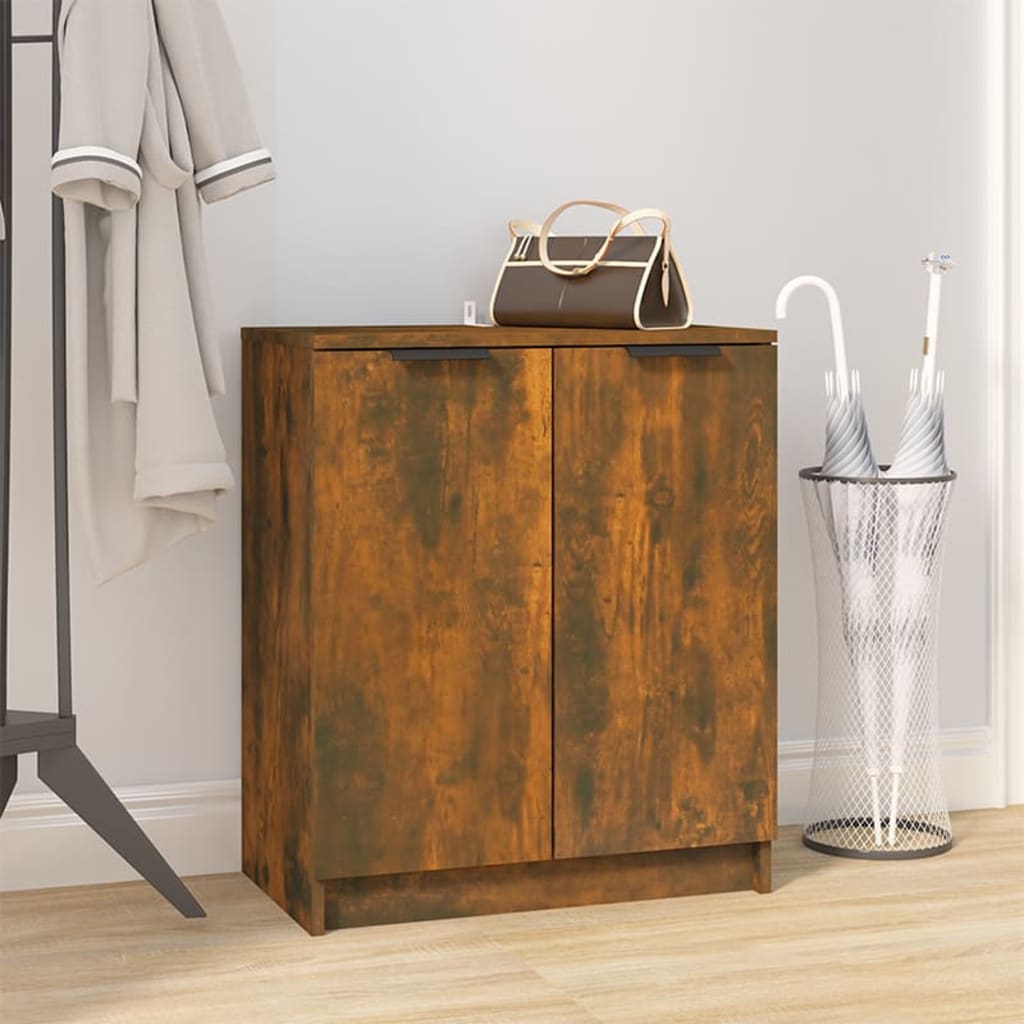 Schoenenkast 59x35x70 cm bewerkt hout gerookt eikenkleurig is nu te koop bij PeponiXL, paradijselijk wonen!