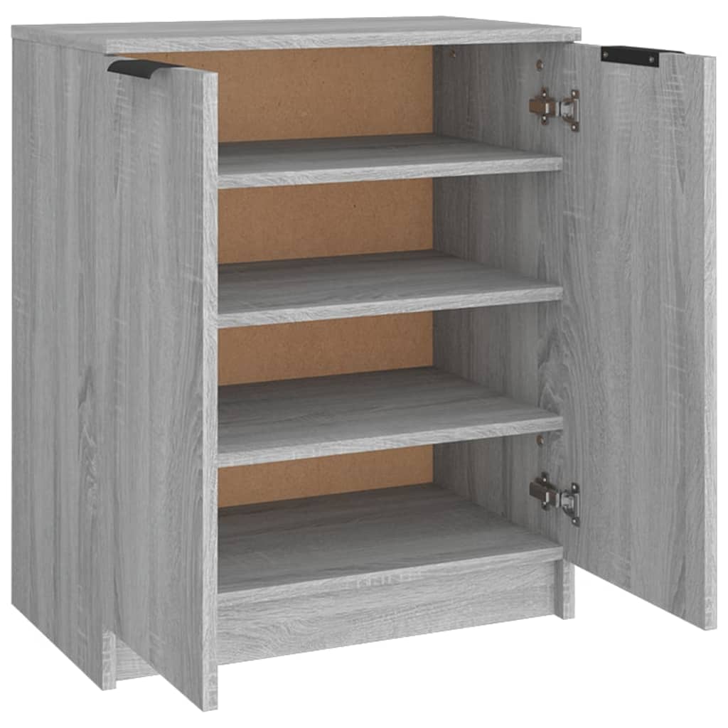 Schoenenkast 59x35x70 cm bewerkt hout grijs sonoma eikenkleurig is nu te koop bij PeponiXL, paradijselijk wonen!