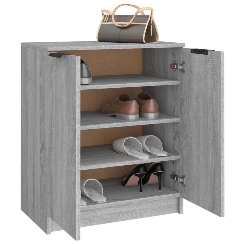 Schoenenkast 59x35x70 cm bewerkt hout grijs sonoma eikenkleurig is nu te koop bij PeponiXL, paradijselijk wonen!
