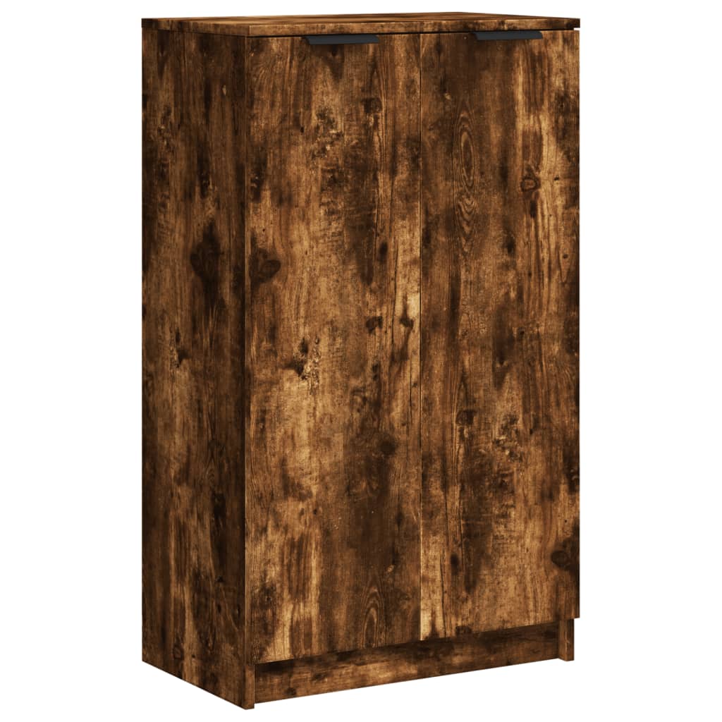 Schoenenkast 59x35x100 cm bewerkt hout gerookt eikenkleurig is nu te koop bij PeponiXL, paradijselijk wonen!
