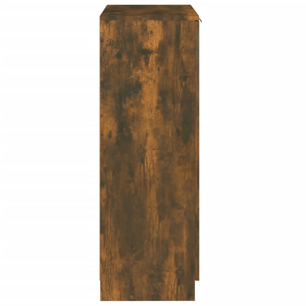 Schoenenkast 59x35x100 cm bewerkt hout gerookt eikenkleurig is nu te koop bij PeponiXL, paradijselijk wonen!