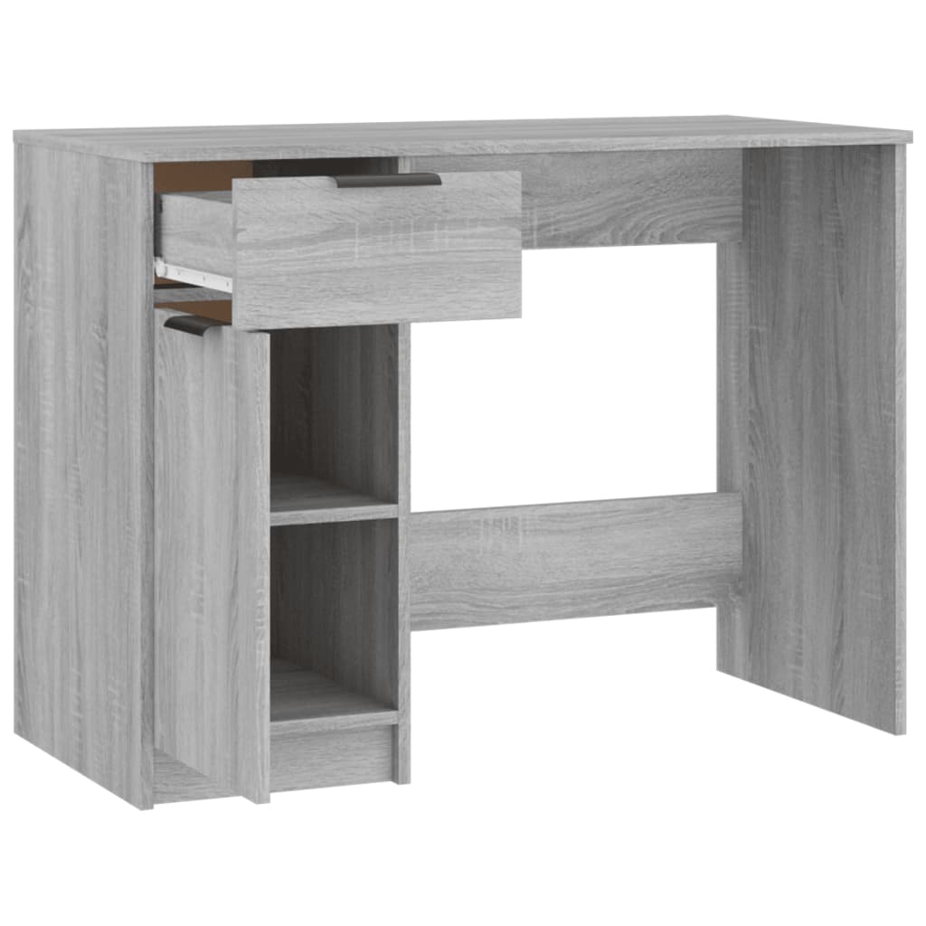 Bureau 100x50x75 cm bewerkt hout grijs sonoma eikenkleurig is nu te koop bij PeponiXL, paradijselijk wonen!