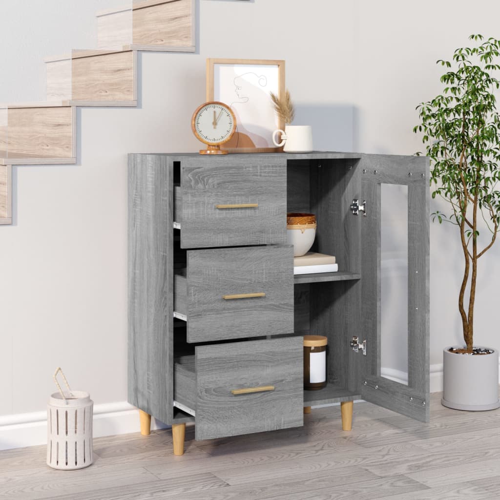 Dressoir 69,5x34x90 cm bewerkt hout grijs sonoma eikenkleurig is nu te koop bij PeponiXL, paradijselijk wonen!