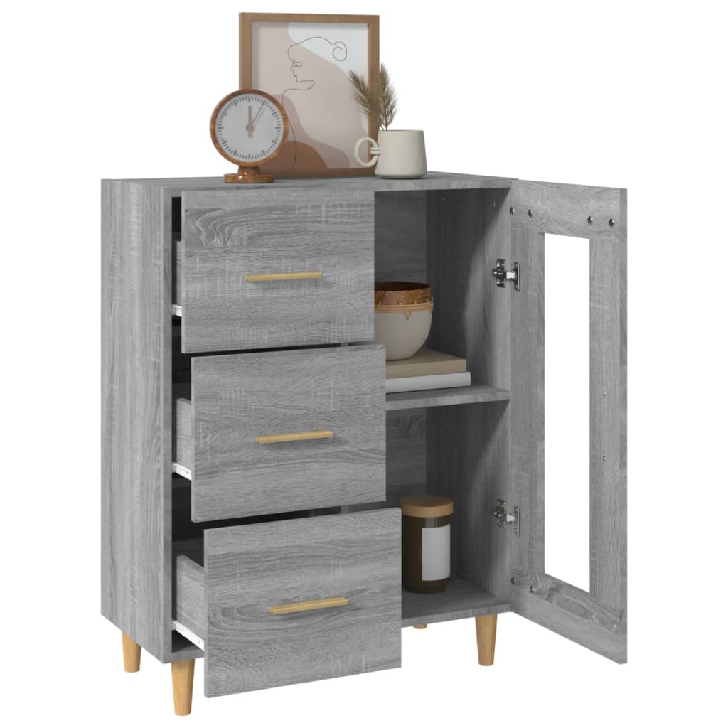 Dressoir 69,5x34x90 cm bewerkt hout grijs sonoma eikenkleurig is nu te koop bij PeponiXL, paradijselijk wonen!