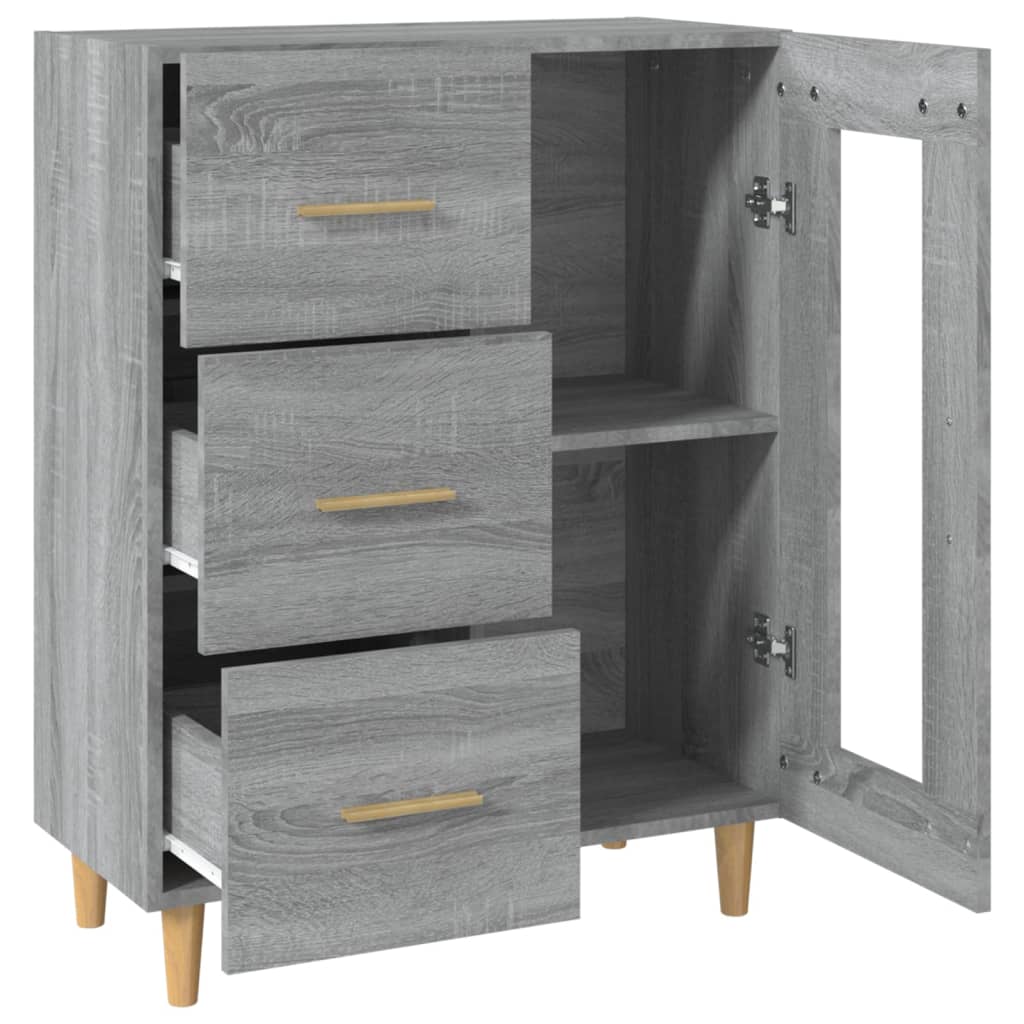 Dressoir 69,5x34x90 cm bewerkt hout grijs sonoma eikenkleurig is nu te koop bij PeponiXL, paradijselijk wonen!
