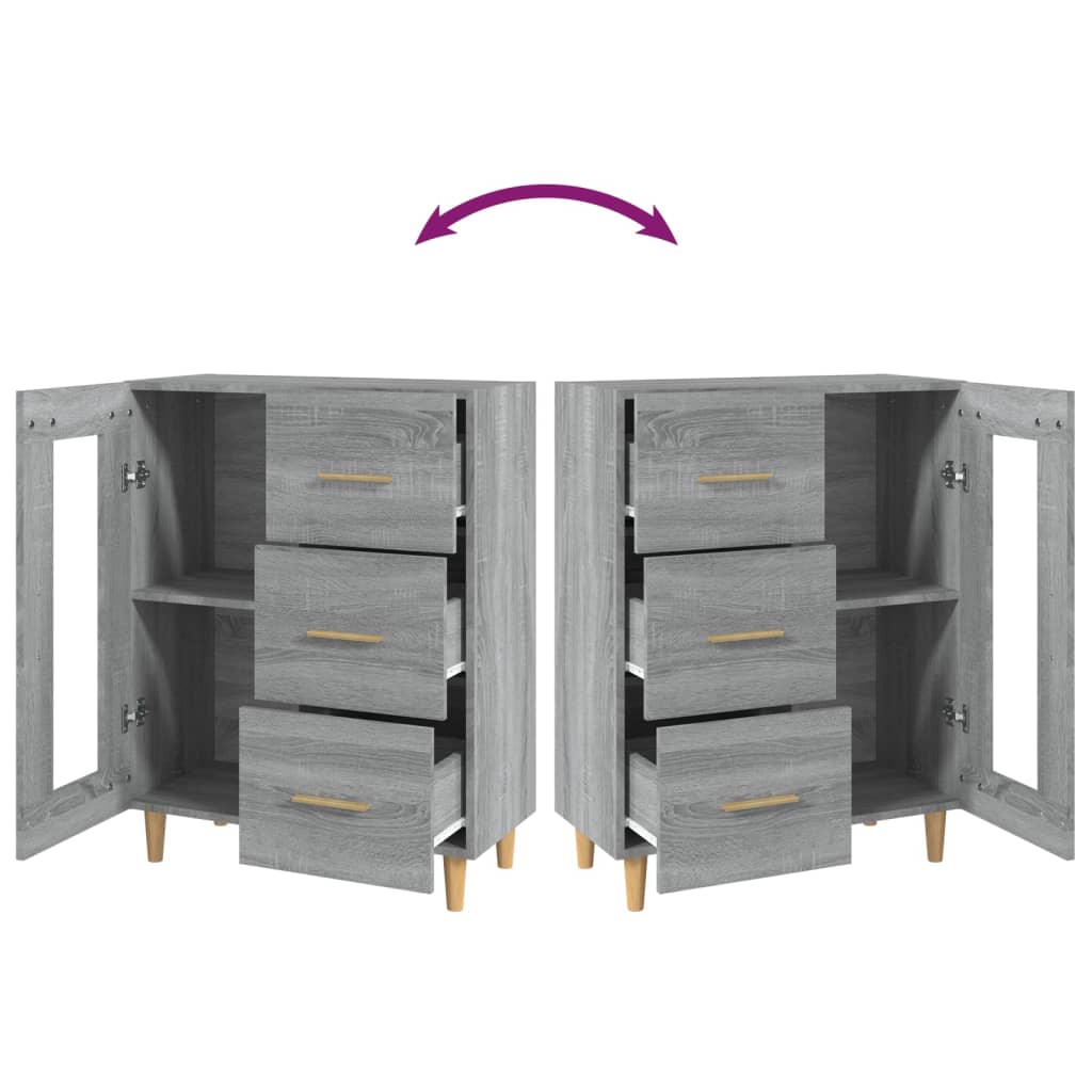 Dressoir 69,5x34x90 cm bewerkt hout grijs sonoma eikenkleurig is nu te koop bij PeponiXL, paradijselijk wonen!