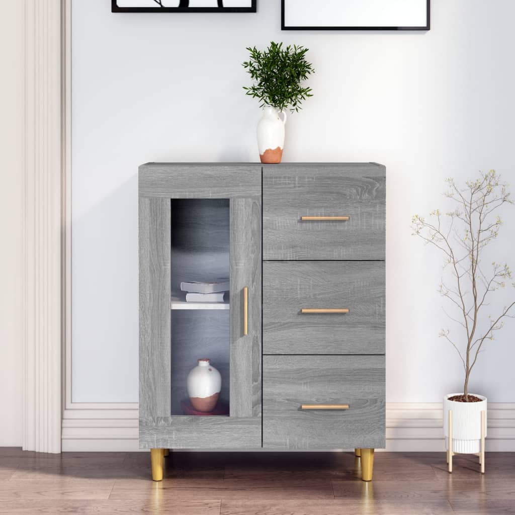 Dressoir 69,5x34x90 cm bewerkt hout grijs sonoma eikenkleurig is nu te koop bij PeponiXL, paradijselijk wonen!