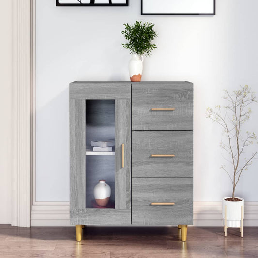 Dressoir 69,5x34x90 cm bewerkt hout grijs sonoma eikenkleurig is nu te koop bij PeponiXL, paradijselijk wonen!