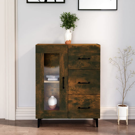 Dressoir 69,5x34x90 cm bewerkt hout gerookt eikenkleurig is nu te koop bij PeponiXL, paradijselijk wonen!