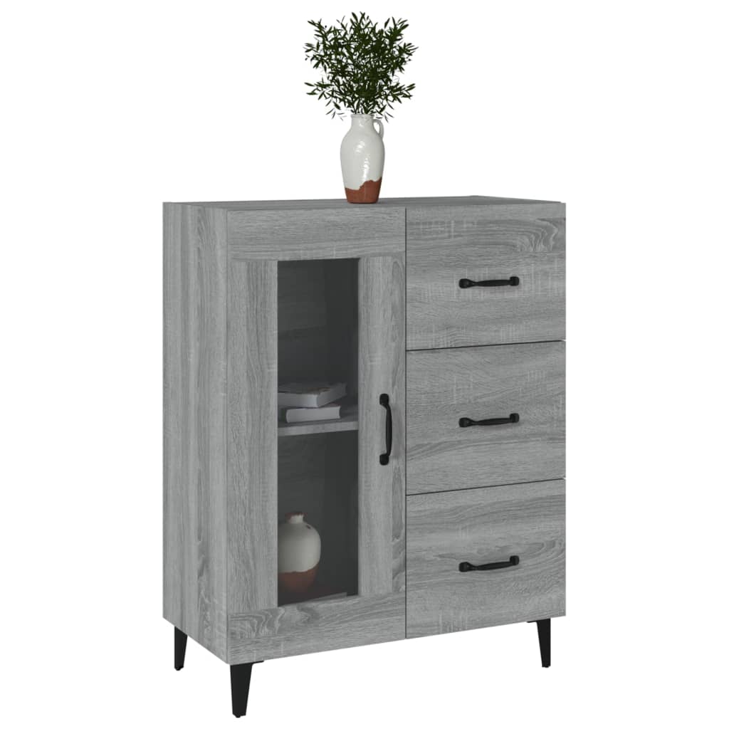 Dressoir 69,5x34x90 cm bewerkt hout grijs sonoma eikenkleurig is nu te koop bij PeponiXL, paradijselijk wonen!