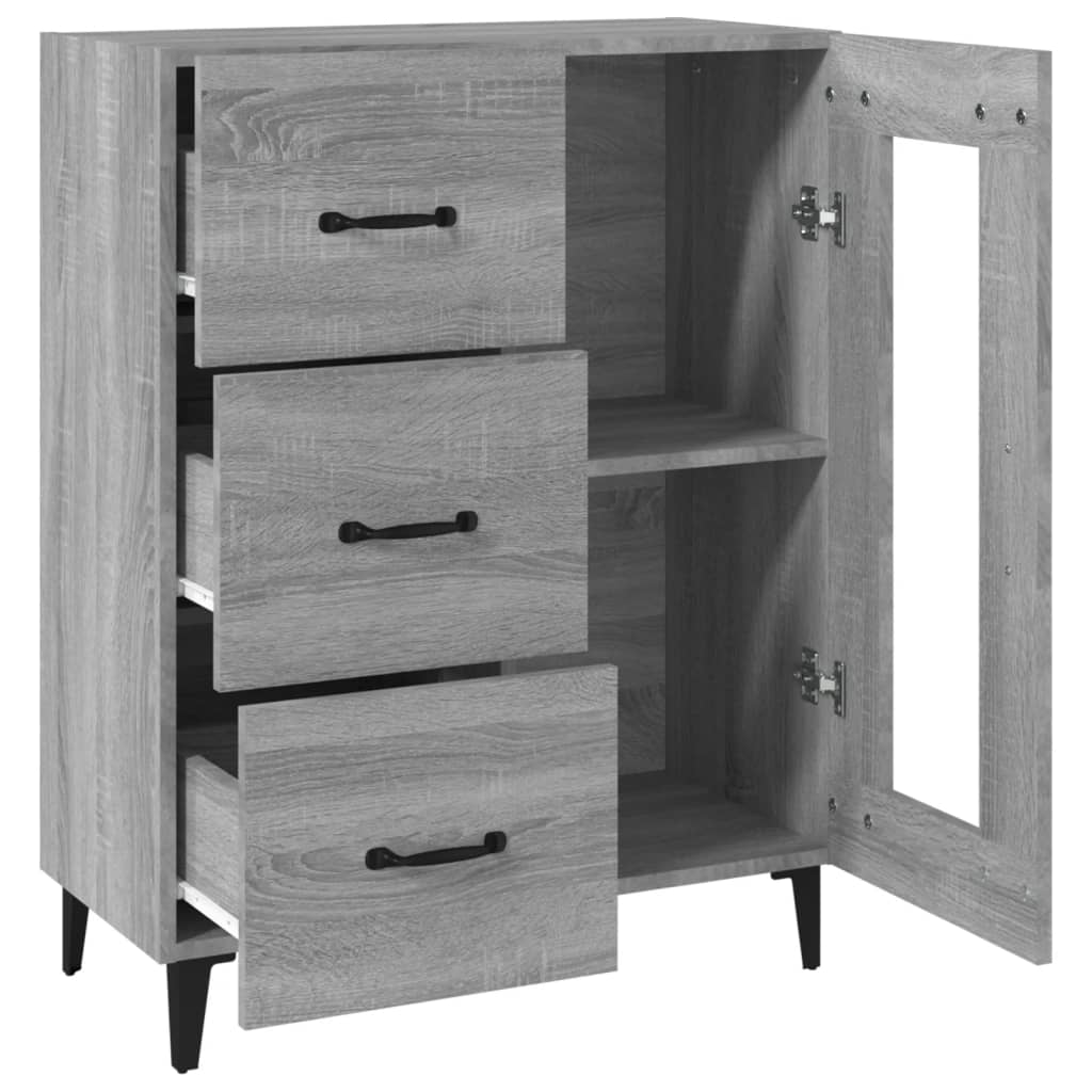 Dressoir 69,5x34x90 cm bewerkt hout grijs sonoma eikenkleurig is nu te koop bij PeponiXL, paradijselijk wonen!