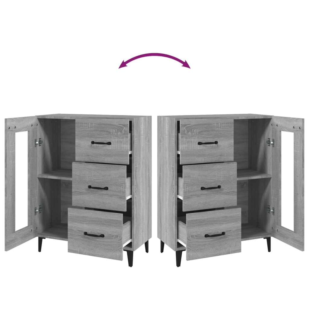 Dressoir 69,5x34x90 cm bewerkt hout grijs sonoma eikenkleurig is nu te koop bij PeponiXL, paradijselijk wonen!