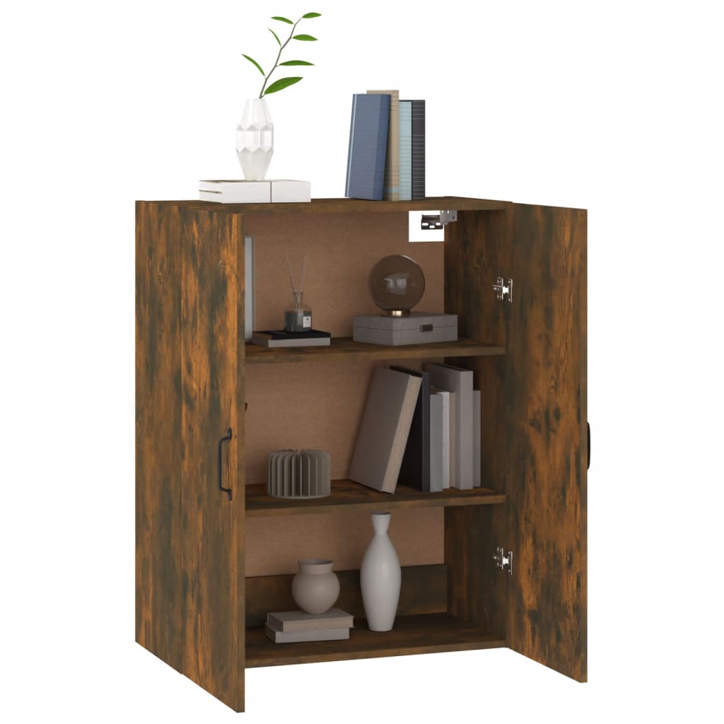 Hangkast 69,5x34x90 cm bewerkt hout gerookt eikenkleurig is nu te koop bij PeponiXL, paradijselijk wonen!