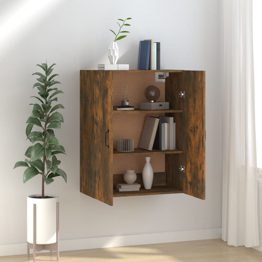 Hangkast 69,5x34x90 cm bewerkt hout gerookt eikenkleurig is nu te koop bij PeponiXL, paradijselijk wonen!