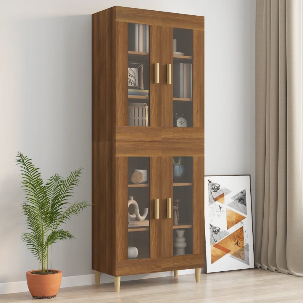 Bovenkast 69,5x34x90 cm bruin eikenkleur is nu te koop bij PeponiXL, paradijselijk wonen!