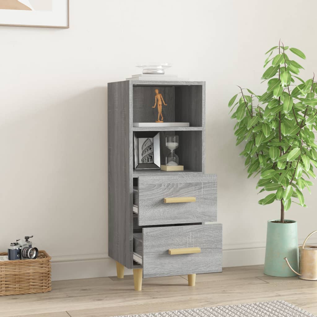 Dressoir 34,5x34x90 cm bewerkt hout grijs sonoma eikenkleurig is nu te koop bij PeponiXL, paradijselijk wonen!