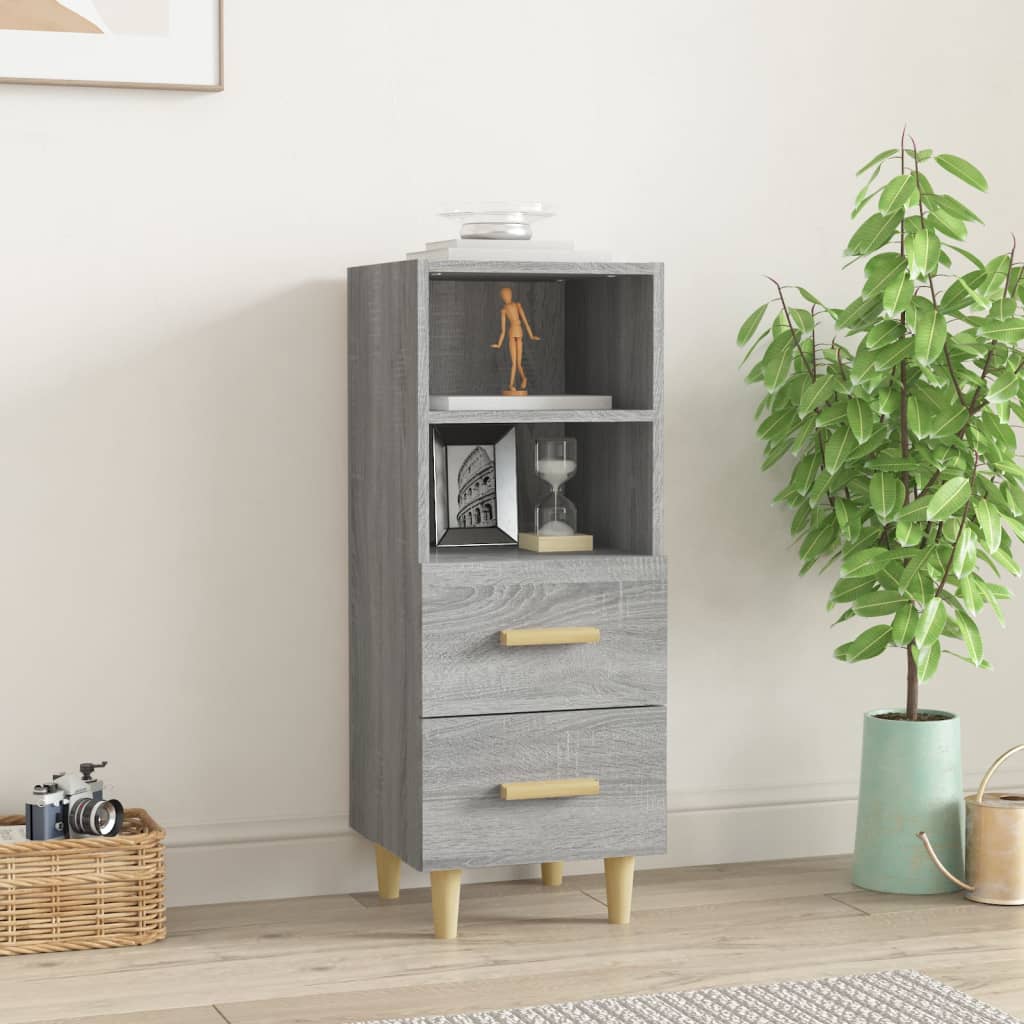 Dressoir 34,5x34x90 cm bewerkt hout grijs sonoma eikenkleurig is nu te koop bij PeponiXL, paradijselijk wonen!