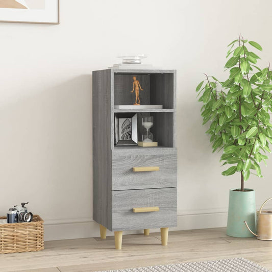 Dressoir 34,5x34x90 cm bewerkt hout grijs sonoma eikenkleurig is nu te koop bij PeponiXL, paradijselijk wonen!