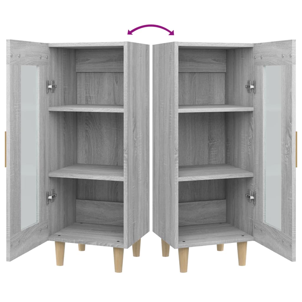 Dressoir 34,5x34x90 cm bewerkt hout grijs sonoma eikenkleurig is nu te koop bij PeponiXL, paradijselijk wonen!