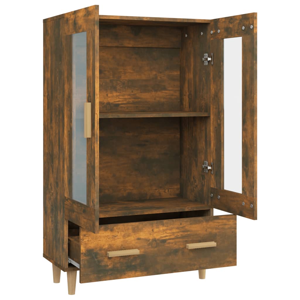 Hoge kast 70x31x115 cm bewerkt hout gerookt eikenkleurig is nu te koop bij PeponiXL, paradijselijk wonen!