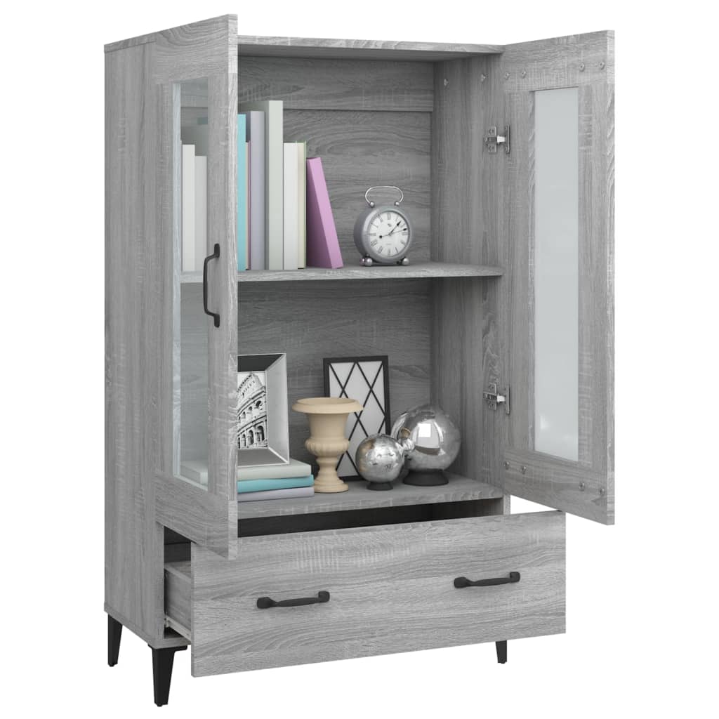 Hoge kast 70x31x115 cm bewerkt hout grijs sonoma eikenkleurig is nu te koop bij PeponiXL, paradijselijk wonen!