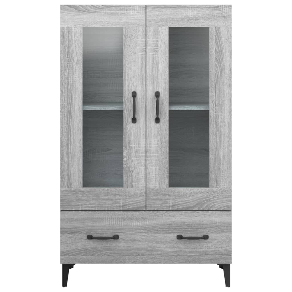 Hoge kast 70x31x115 cm bewerkt hout grijs sonoma eikenkleurig is nu te koop bij PeponiXL, paradijselijk wonen!
