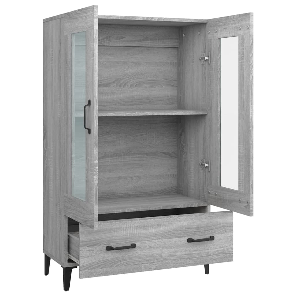 Hoge kast 70x31x115 cm bewerkt hout grijs sonoma eikenkleurig is nu te koop bij PeponiXL, paradijselijk wonen!