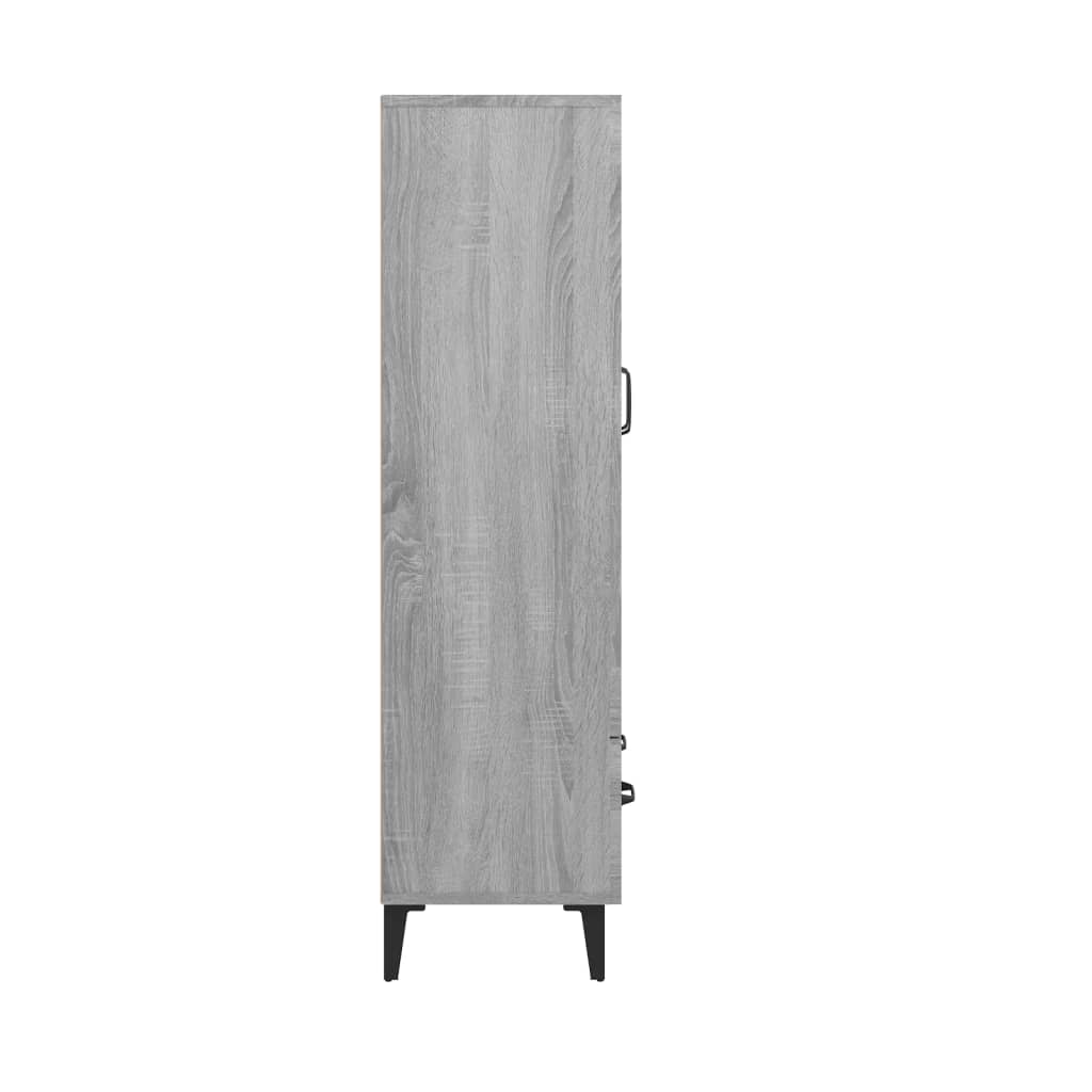 Hoge kast 70x31x115 cm bewerkt hout grijs sonoma eikenkleurig is nu te koop bij PeponiXL, paradijselijk wonen!