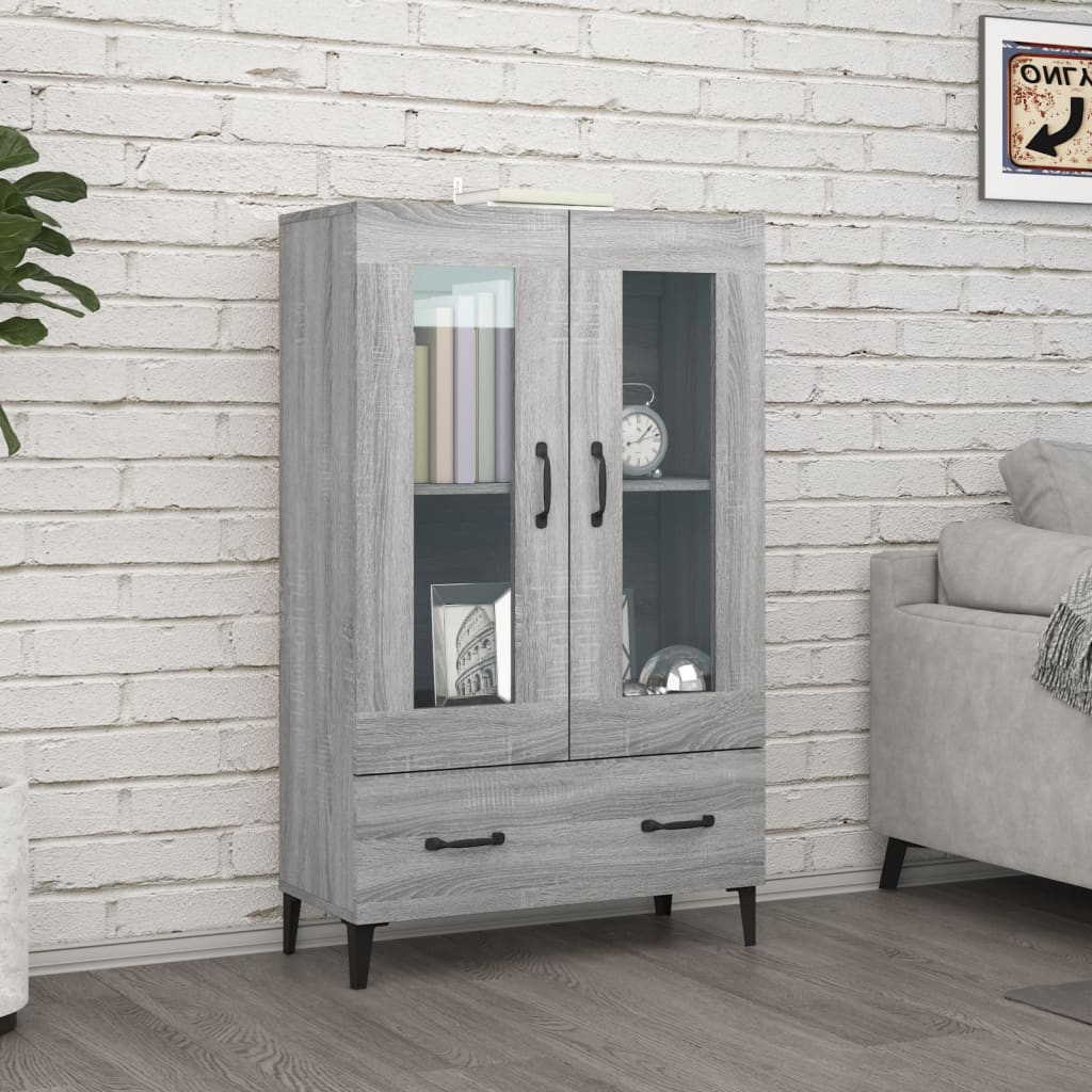Hoge kast 70x31x115 cm bewerkt hout grijs sonoma eikenkleurig is nu te koop bij PeponiXL, paradijselijk wonen!