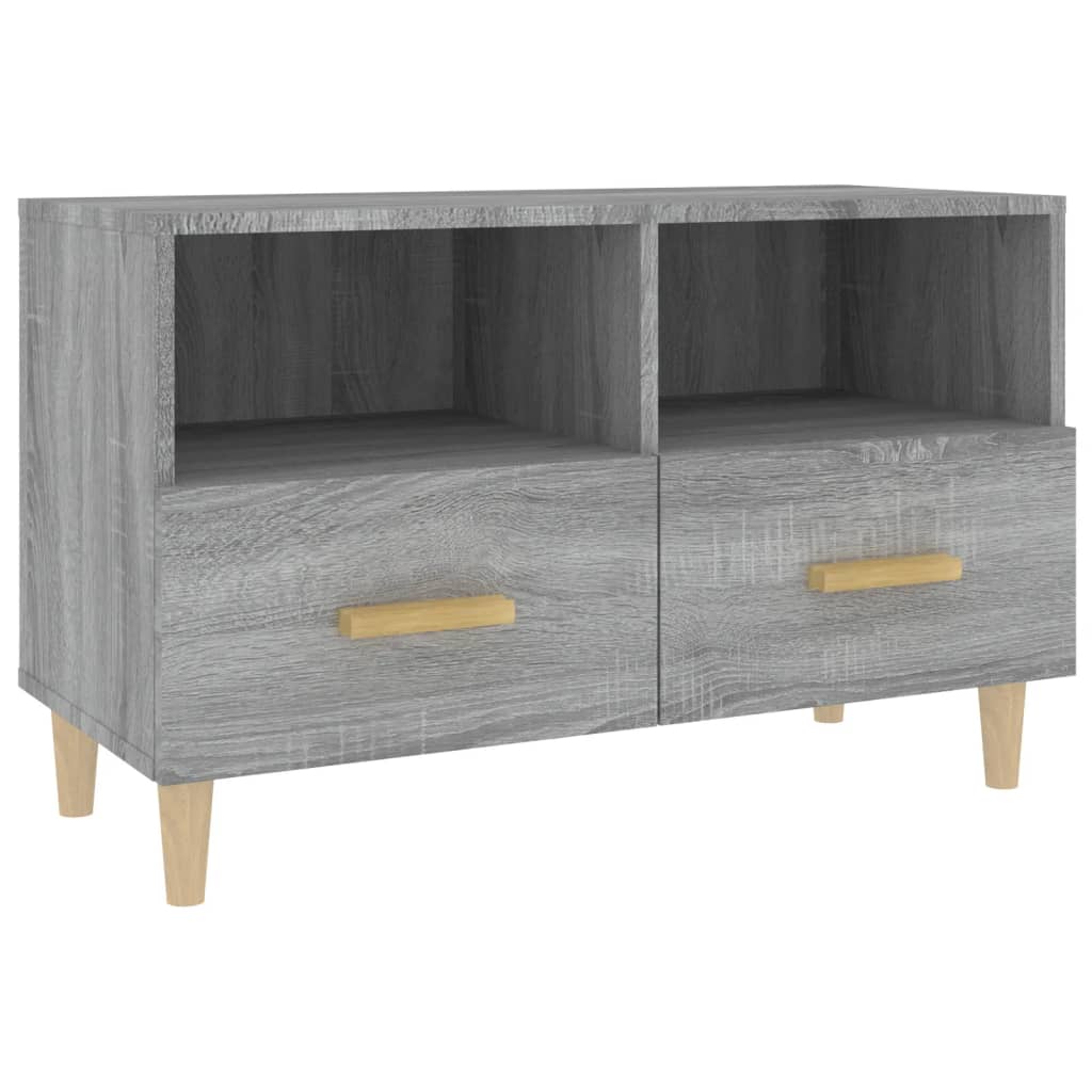 Tv-meubel 80x36x50 cm bewerkt hout grijs sonoma eikenkleurig is nu te koop bij PeponiXL, paradijselijk wonen!