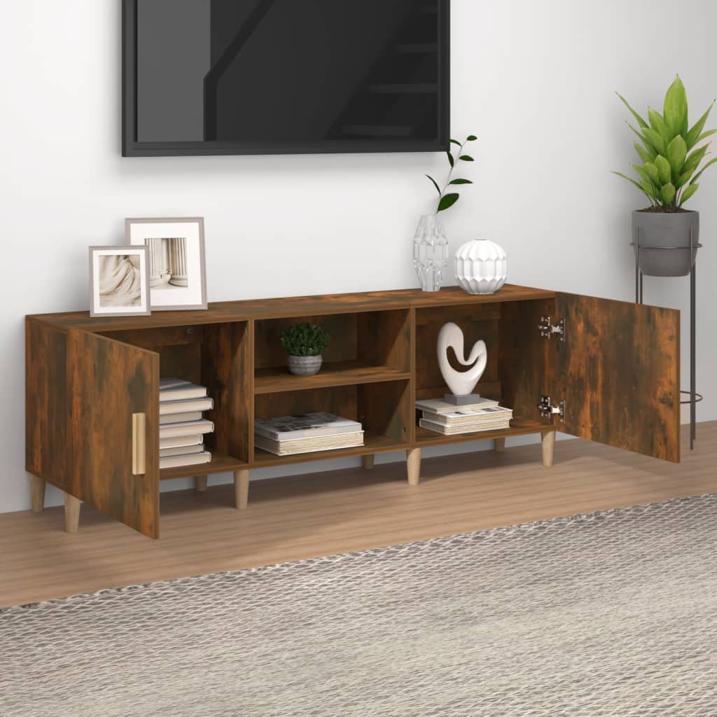 Tv-meubel 150x30x50 cm bewerkt hout gerookt eikenkleurig is nu te koop bij PeponiXL, paradijselijk wonen!