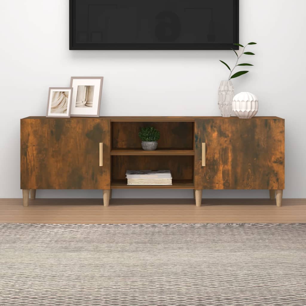Tv-meubel 150x30x50 cm bewerkt hout gerookt eikenkleurig is nu te koop bij PeponiXL, paradijselijk wonen!
