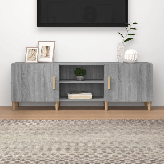 Tv-meubel 150x30x50 cm bewerkt hout grijs sonoma eikenkleurig is nu te koop bij PeponiXL, paradijselijk wonen!