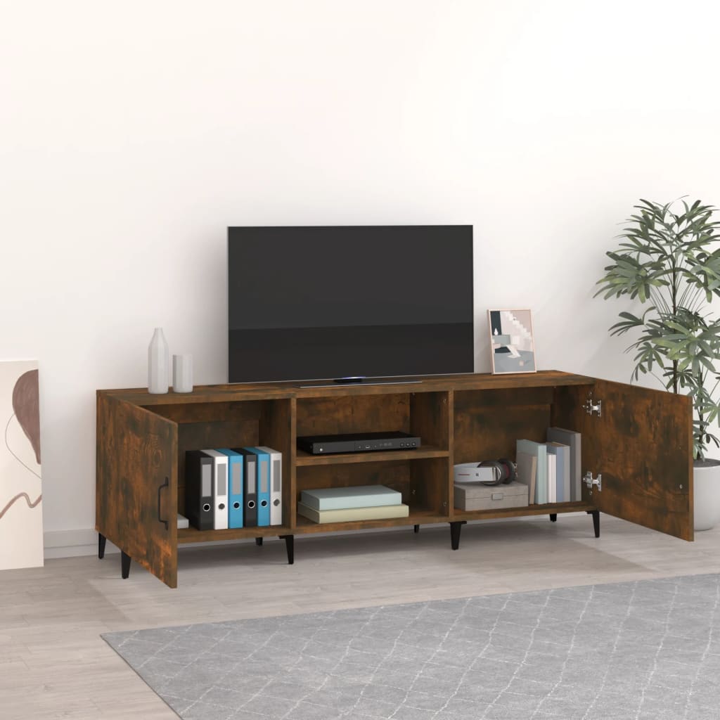 Tv-meubel 150x30x50 cm bewerkt hout gerookt eikenkleurig is nu te koop bij PeponiXL, paradijselijk wonen!