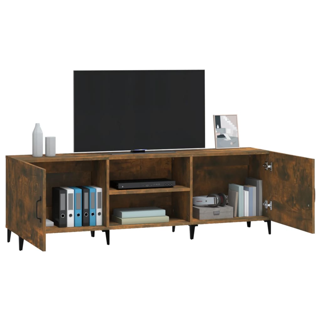 Tv-meubel 150x30x50 cm bewerkt hout gerookt eikenkleurig is nu te koop bij PeponiXL, paradijselijk wonen!