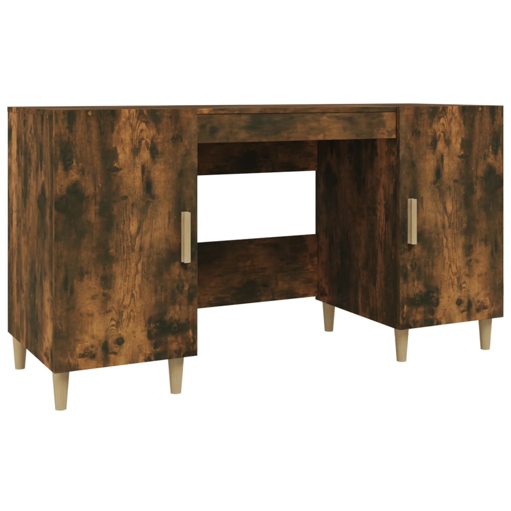 Bureau 140x50x75 cm bewerkt hout gerookt eikenkleurig is nu te koop bij PeponiXL, paradijselijk wonen!