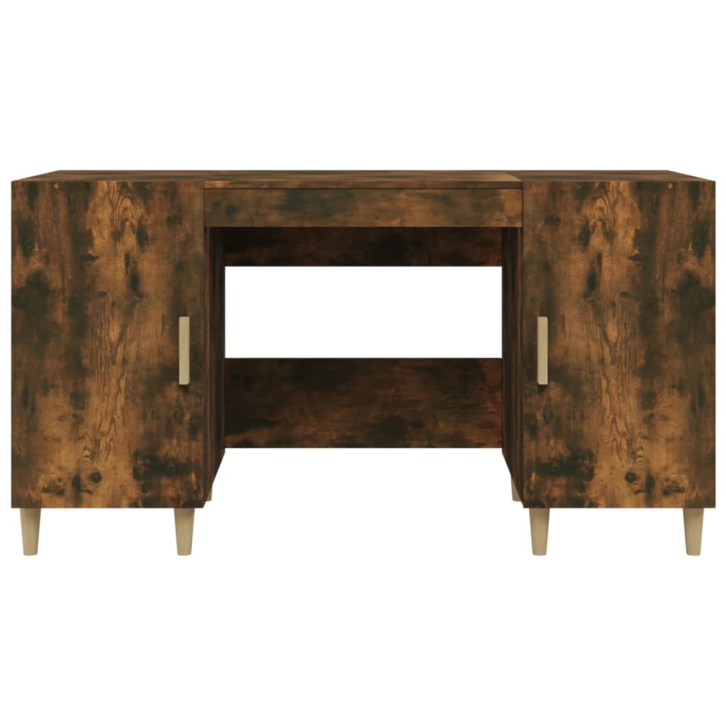 Bureau 140x50x75 cm bewerkt hout gerookt eikenkleurig is nu te koop bij PeponiXL, paradijselijk wonen!