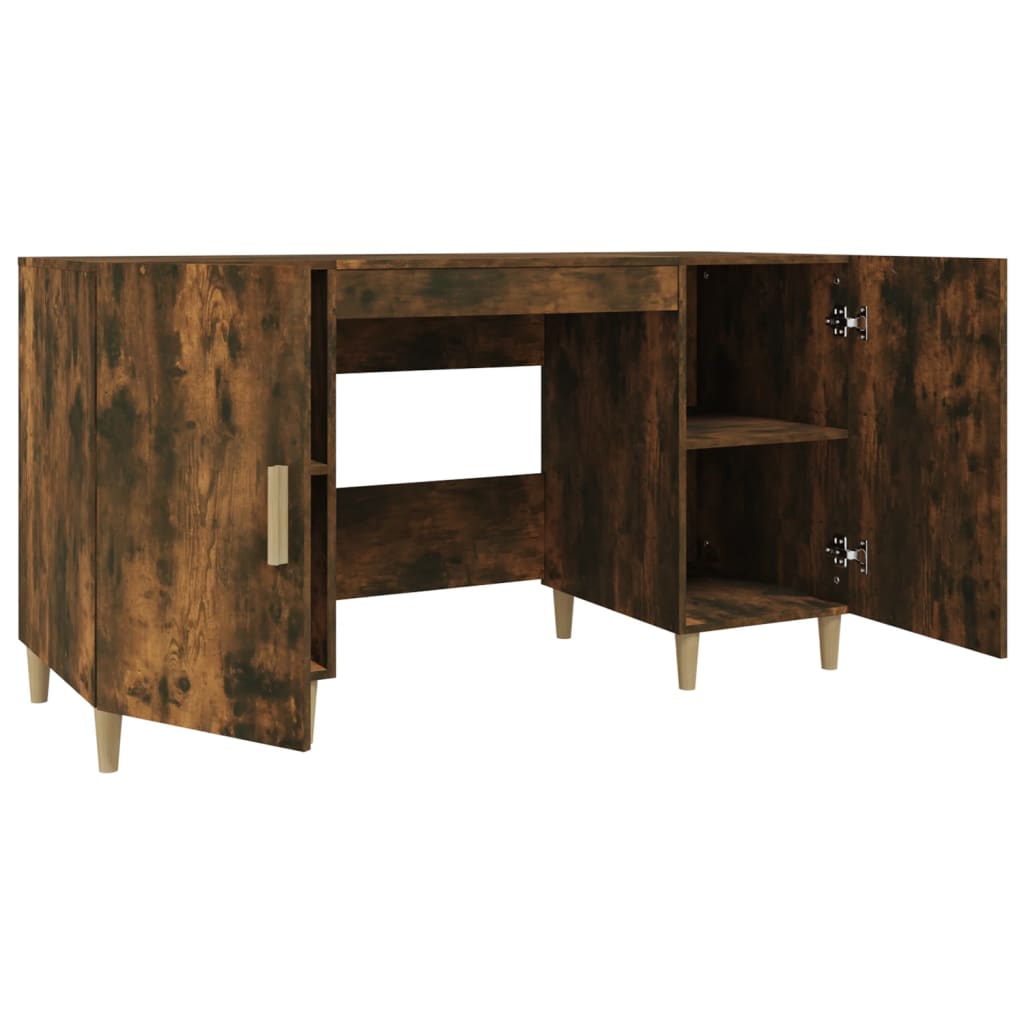 Bureau 140x50x75 cm bewerkt hout gerookt eikenkleurig is nu te koop bij PeponiXL, paradijselijk wonen!