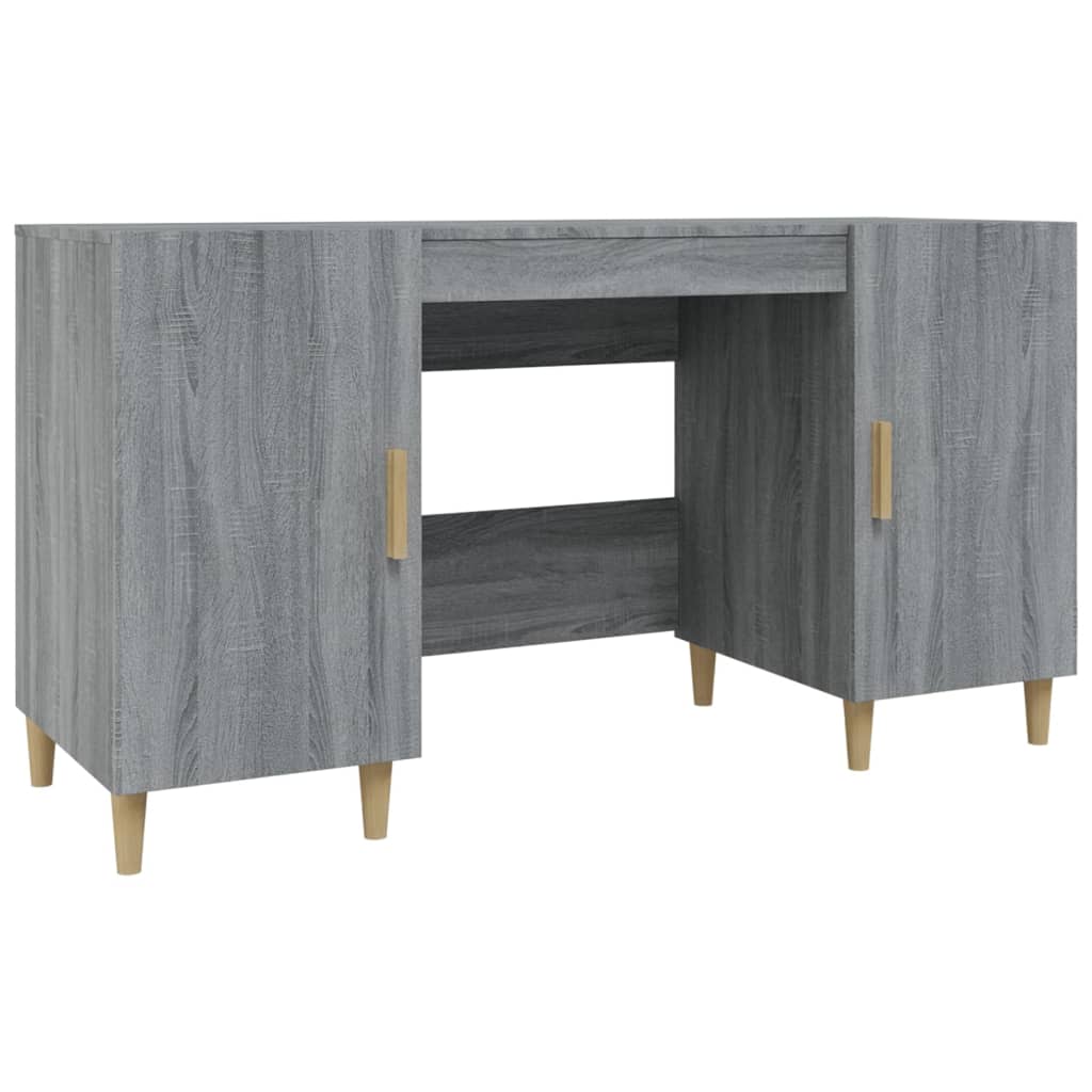 Bureau 140x50x75 cm bewerkt hout grijs sonoma eikenkleurig is nu te koop bij PeponiXL, paradijselijk wonen!