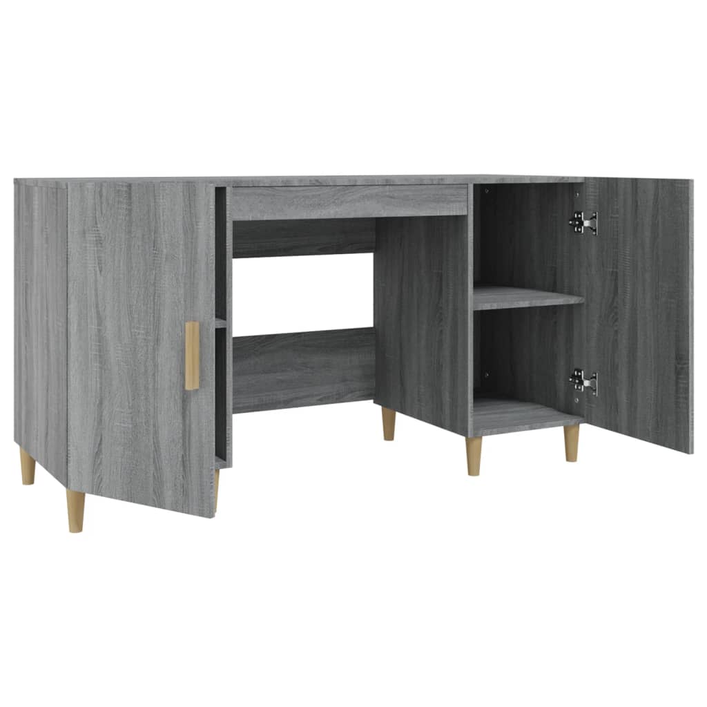Bureau 140x50x75 cm bewerkt hout grijs sonoma eikenkleurig is nu te koop bij PeponiXL, paradijselijk wonen!