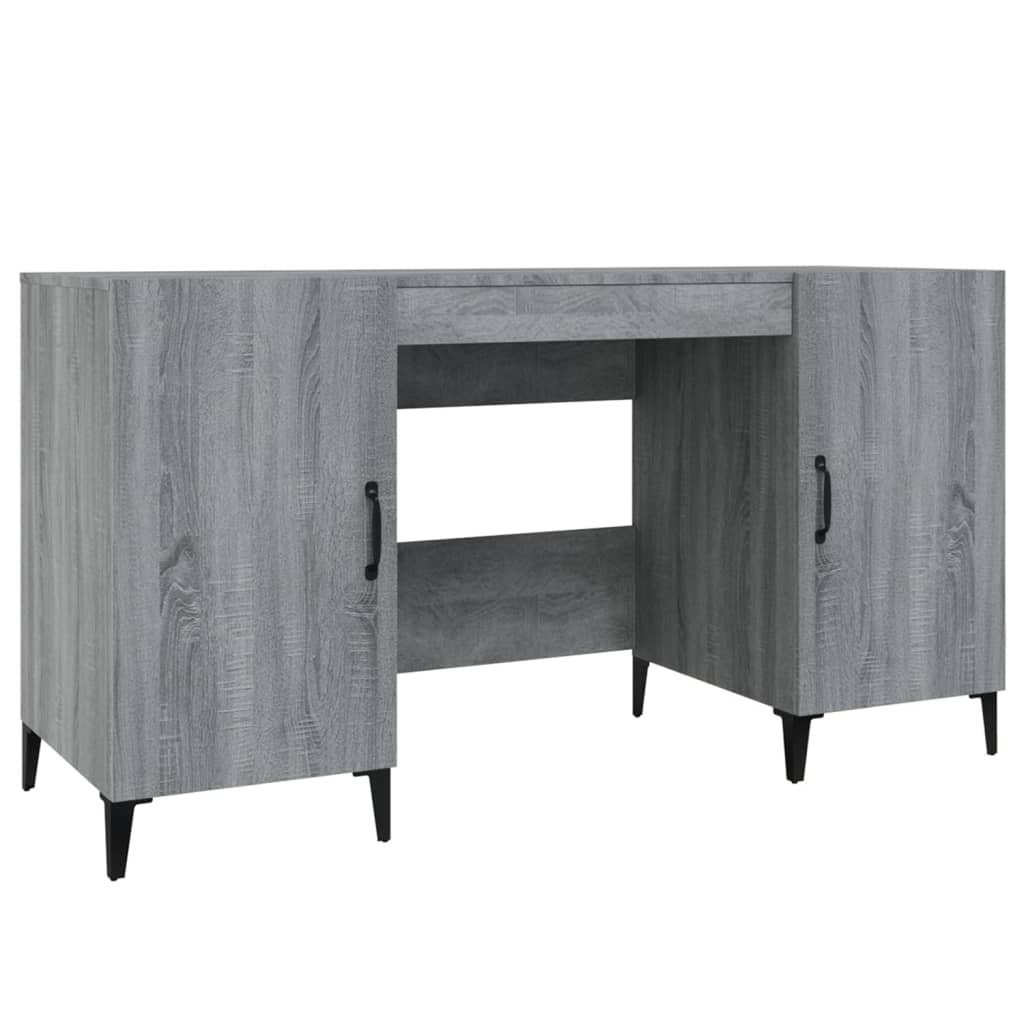 Bureau 140x50x75 cm bewerkt hout grijs sonoma eikenkleurig is nu te koop bij PeponiXL, paradijselijk wonen!