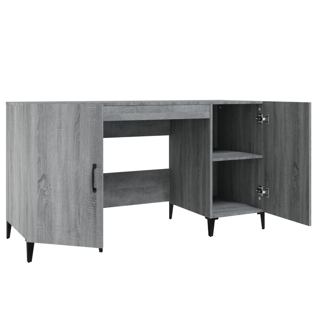 Bureau 140x50x75 cm bewerkt hout grijs sonoma eikenkleurig is nu te koop bij PeponiXL, paradijselijk wonen!